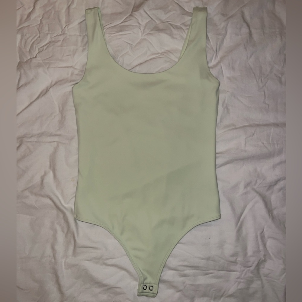 Express Pale Green Scoop Neck Bodysuit